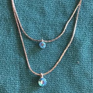 Double strand aquamarine necklace in silver
